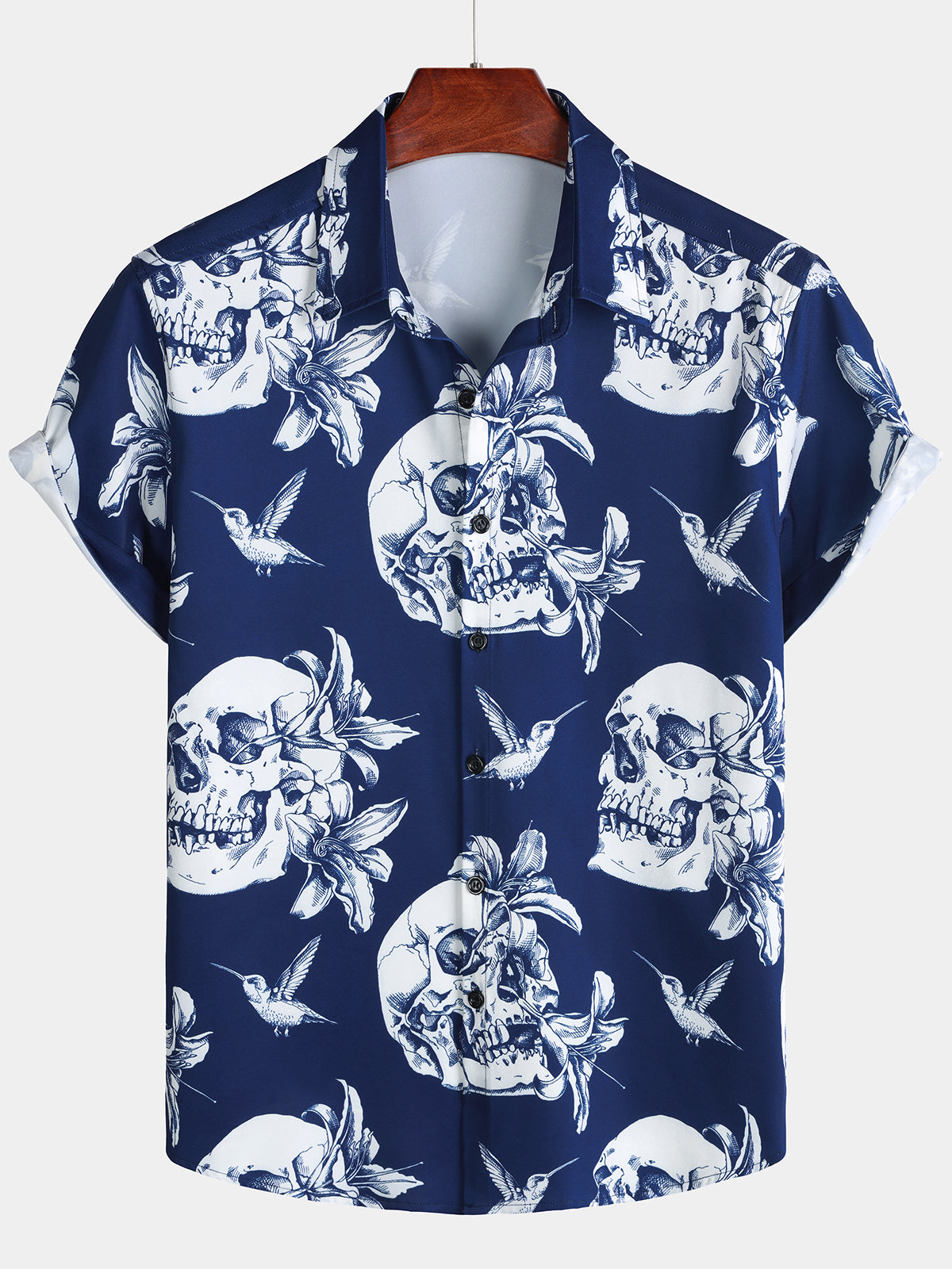 Chemise Homme Skull Colibri Beach Party Manches Courtes