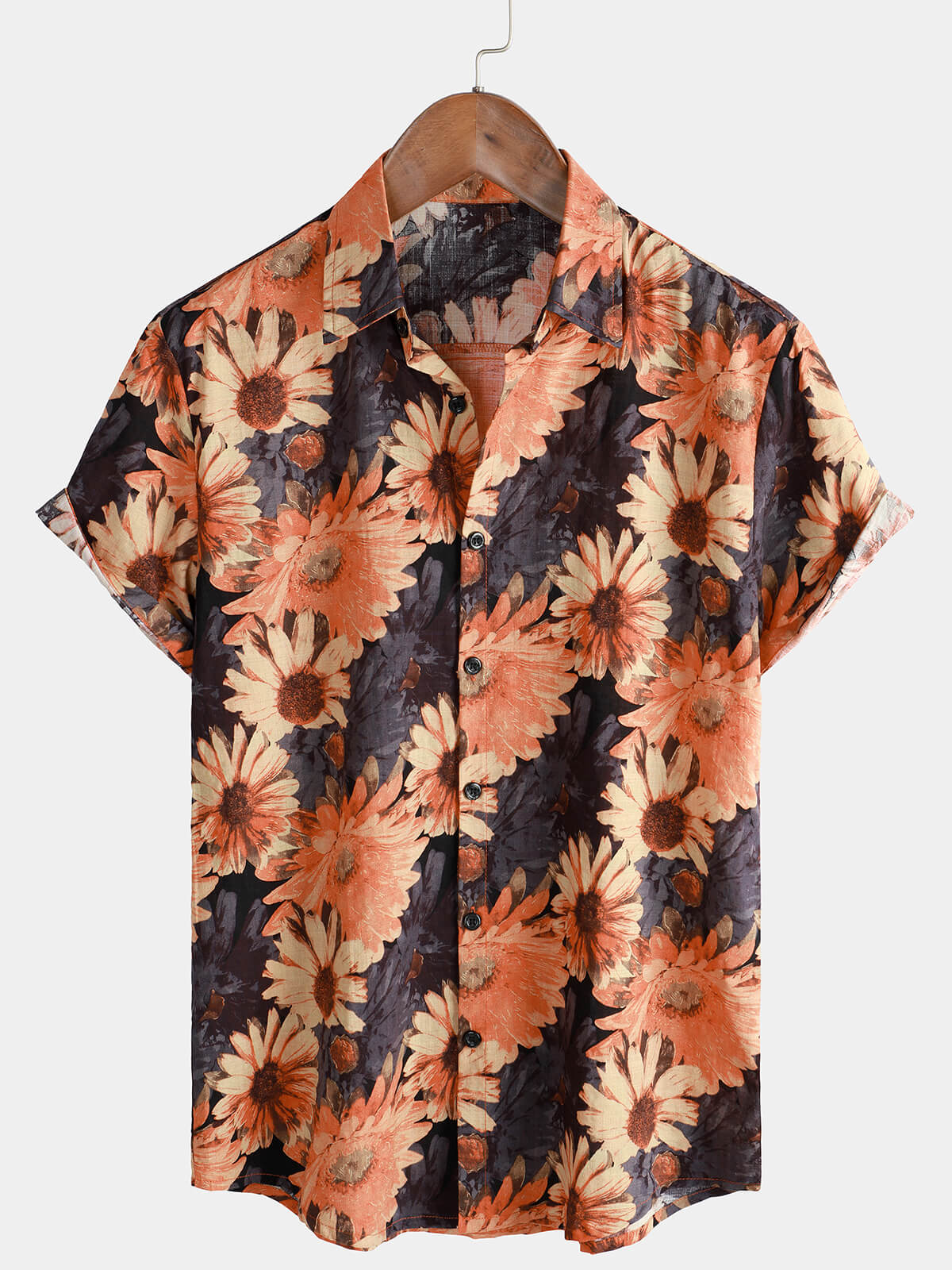 Chemise hawaïenne à manches courtes Vintage Daisy Holiday pour hommes