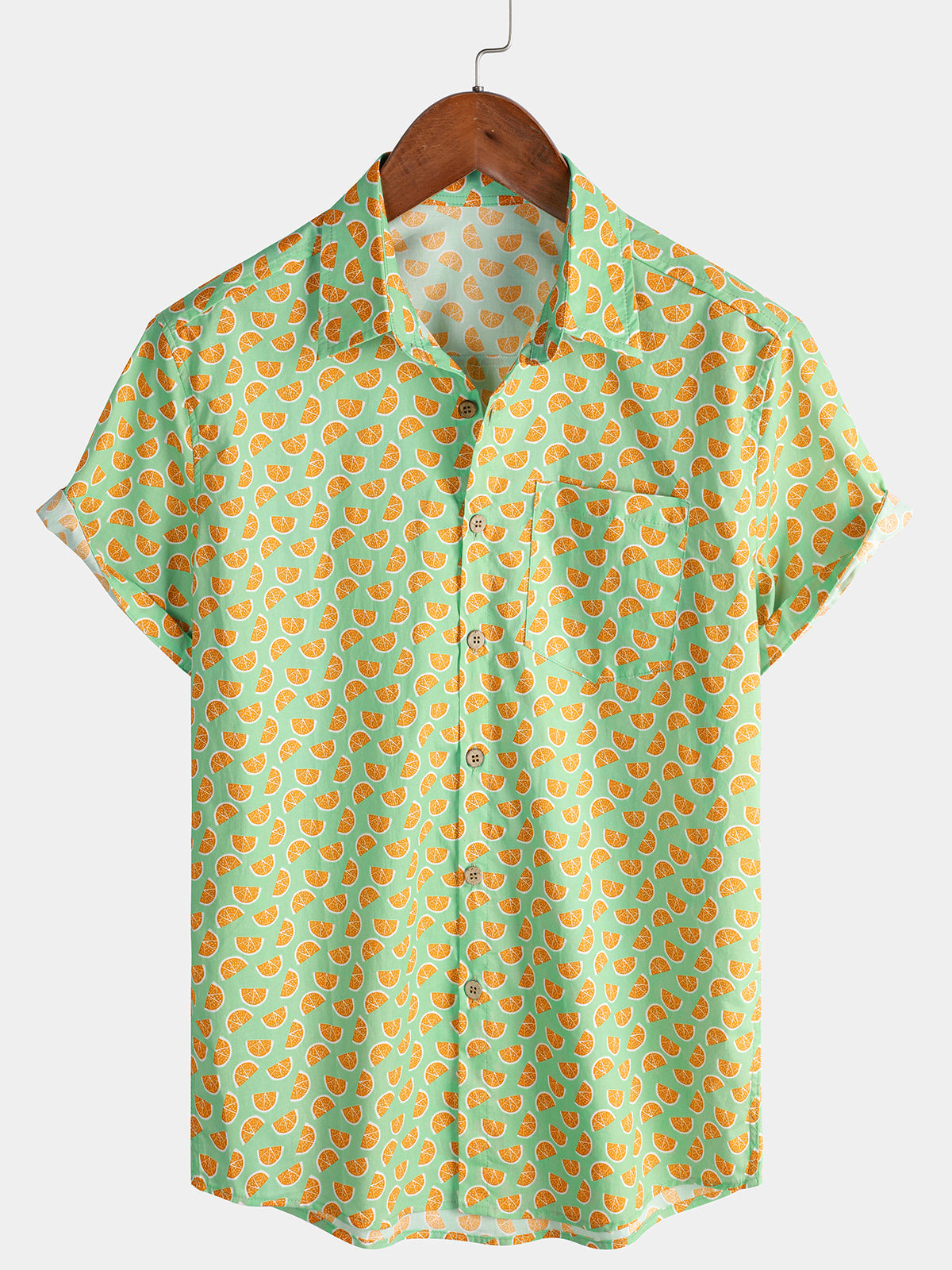 Chemise Homme Fruits Tropicales d’Été Manches Courtes