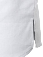 Chemise à manches courtes en coton rétro avec cordon de serrage pour hommes