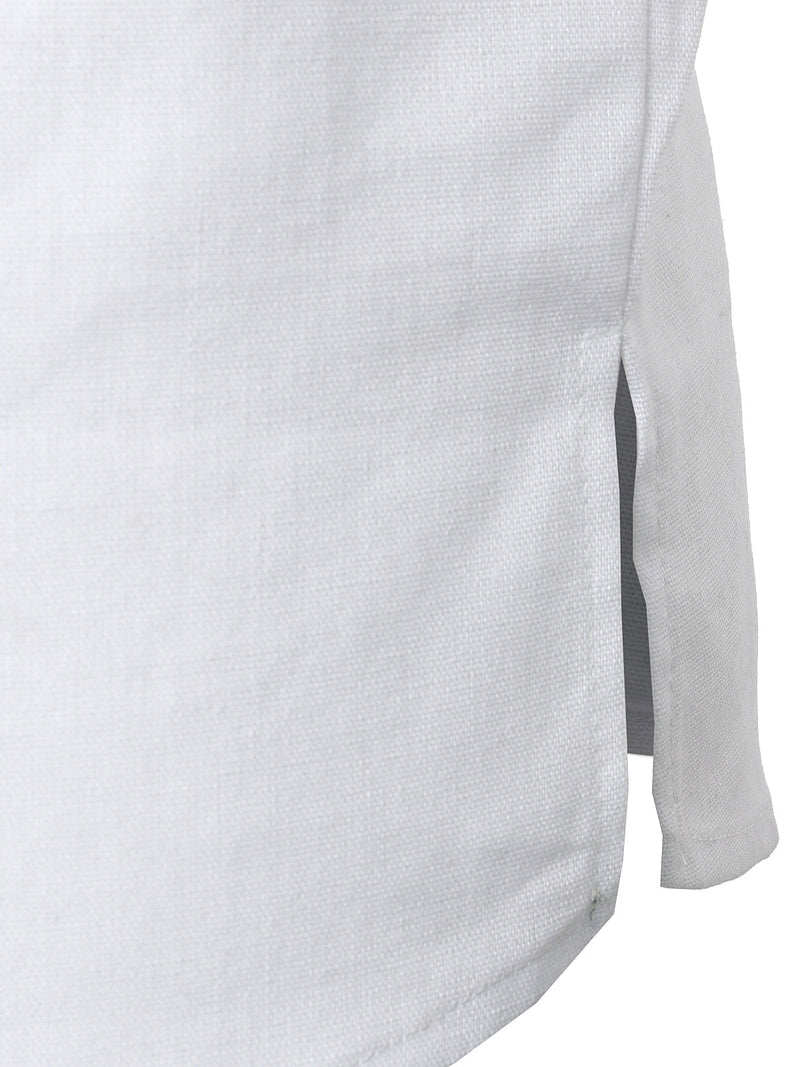 Chemise à manches courtes en coton rétro avec cordon de serrage pour hommes