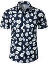Chemise à fleurs hawaïennes tropicales en coton à imprimé marguerites pour hommes