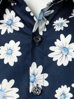 Chemise à fleurs hawaïennes tropicales en coton à imprimé marguerites pour hommes