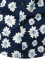 Chemise à fleurs hawaïennes tropicales en coton à imprimé marguerites pour hommes