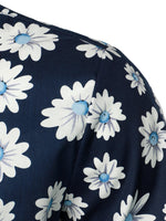 Chemise à fleurs hawaïennes tropicales en coton à imprimé marguerites pour hommes