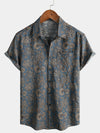 Chemise de plage à manches courtes boutonnée rétro pour homme Paisley Vintage Floral 70s