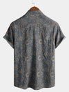 Chemise de plage à manches courtes boutonnée rétro pour homme Paisley Vintage Floral 70s