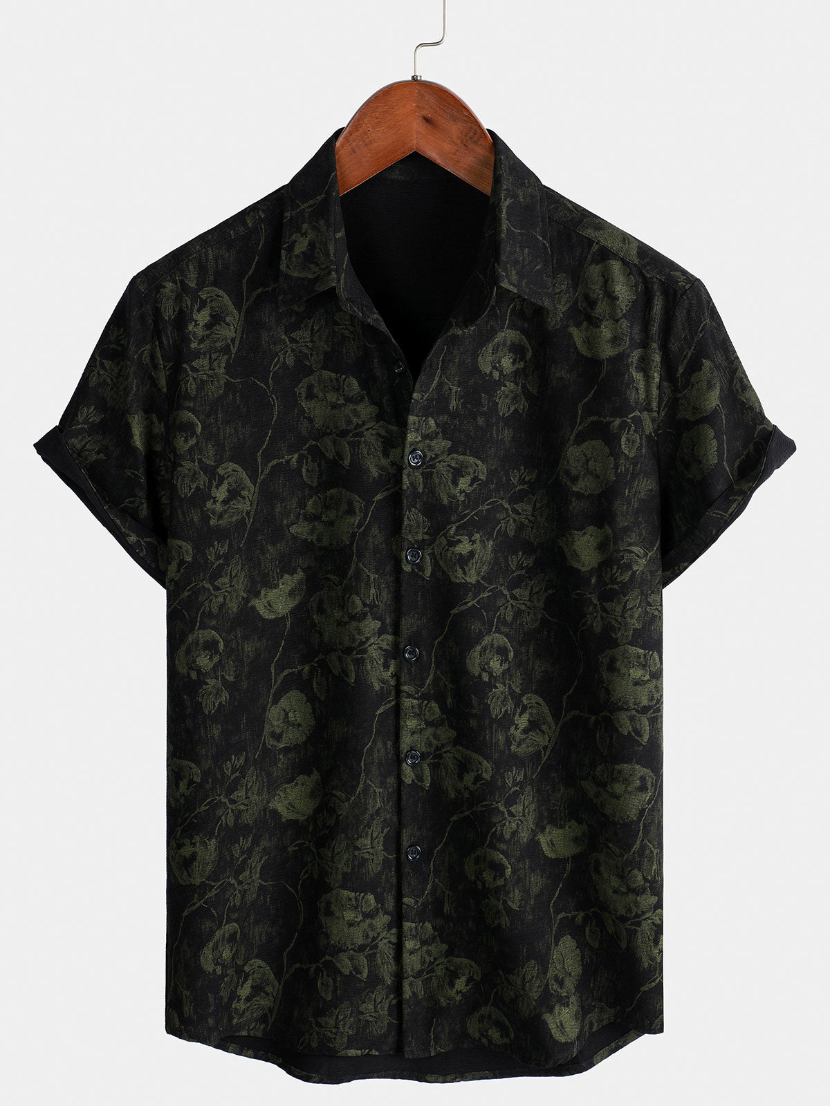 Chemise hawaïenne respirante à manches courtes et imprimé floral rétro pour homme