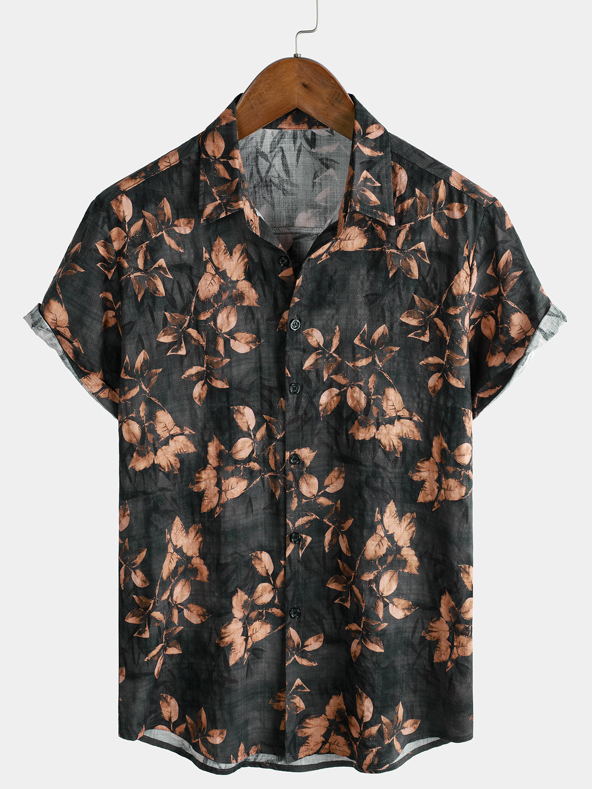 Chemise de vacances respirante à manches courtes et imprimé floral rétro pour homme