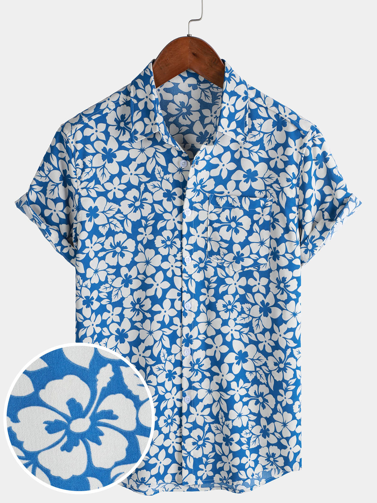 Chemise d'été décontractée à manches courtes pour homme, imprimé floral, style vacances