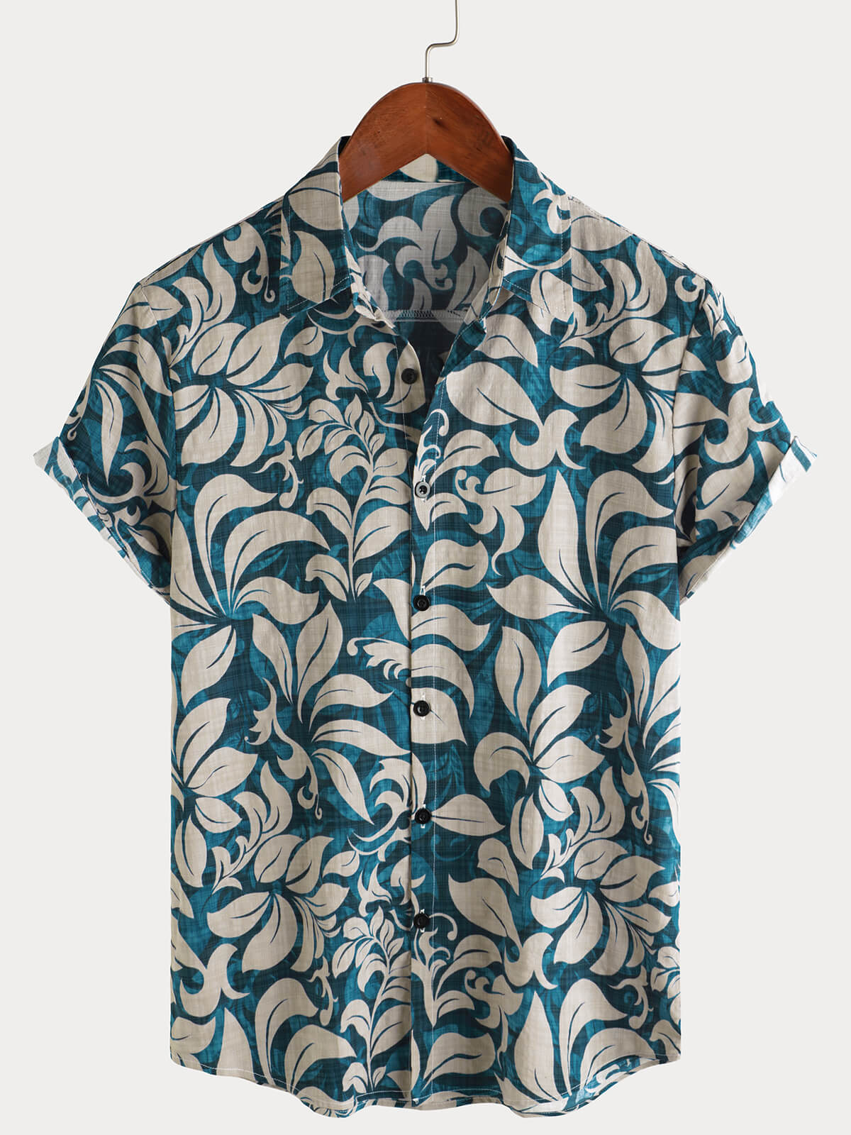 Chemise boutonnée à manches courtes pour homme, décontractée, style vintage, motif floral, pour les vacances