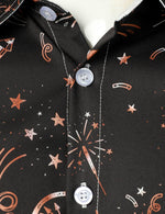 Chemise à manches longues boutonnée pour hommes, feux d'artifice, vacances, fête du nouvel an, drôle
