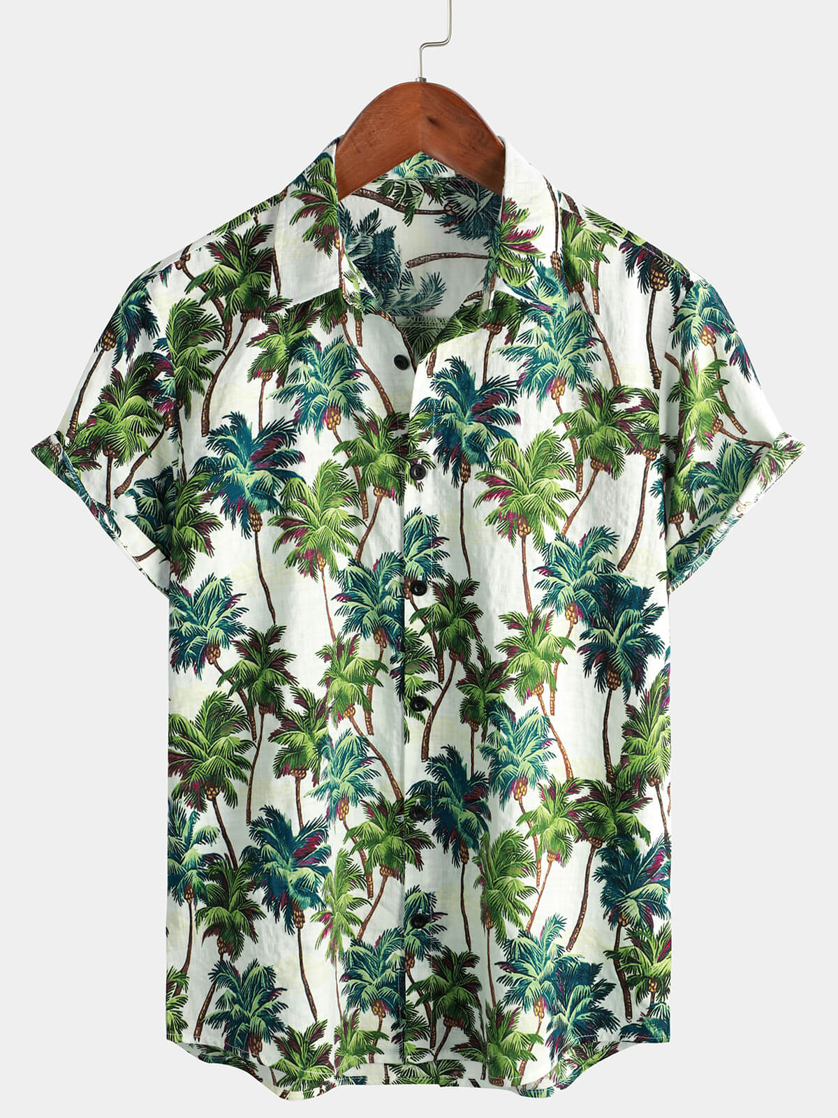 Chemise hawaïenne vintage à manches courtes avec imprimé floral tropical pour hommes