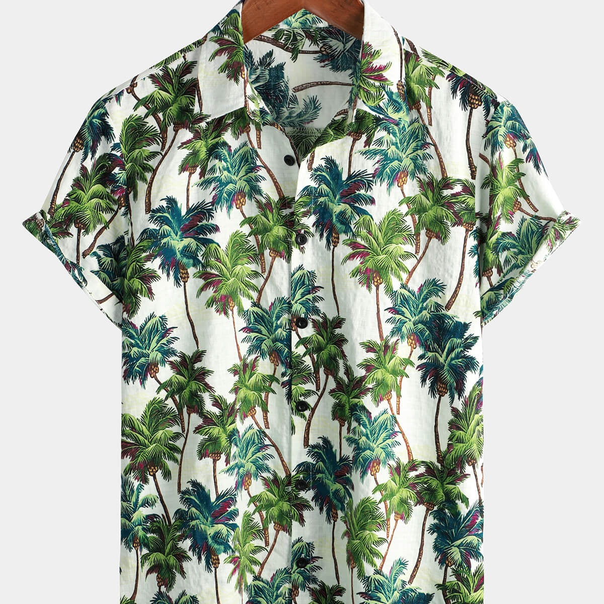 Chemise hawaïenne vintage à manches courtes avec imprimé floral tropical pour hommes