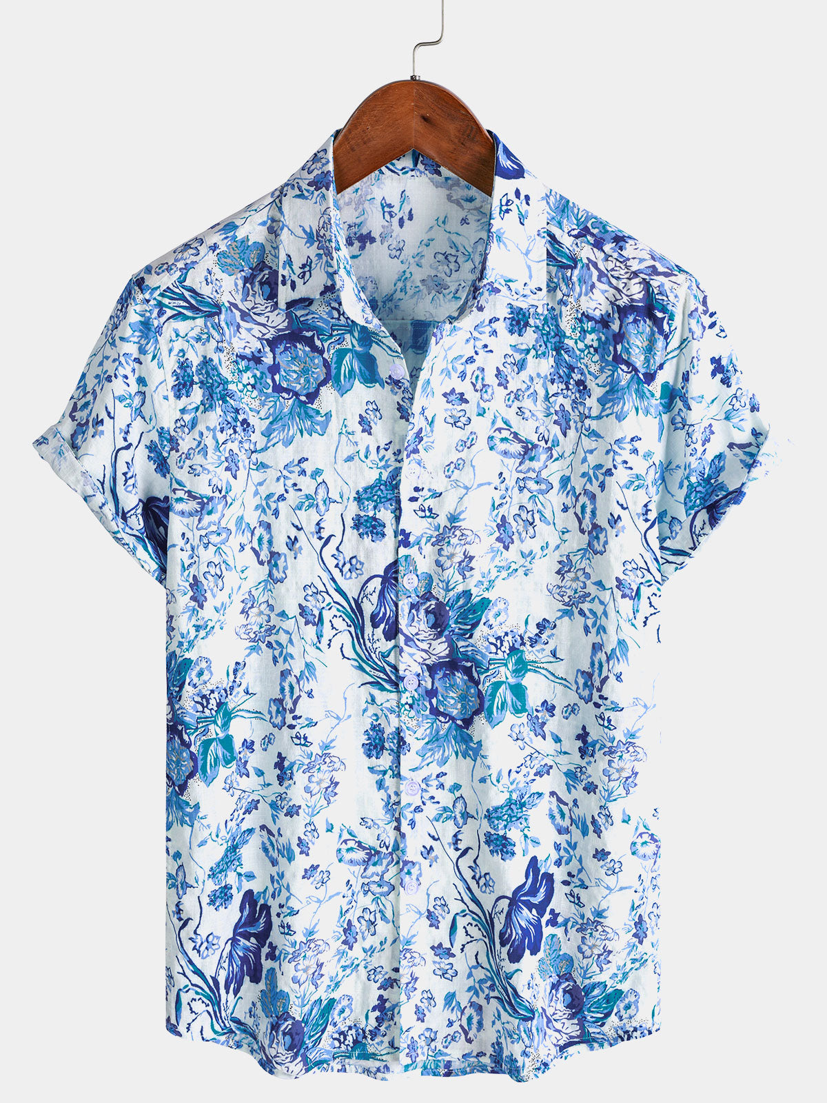 Chemise Homme Botanique Vintage en Coton Manches Courtes