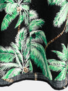 Chemise à manches courtes boutonnée pour homme Palm Tree Beach Summer Black Hawaiian Holiday Tropical