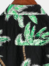 Chemise à manches courtes boutonnée pour homme Palm Tree Beach Summer Black Hawaiian Holiday Tropical