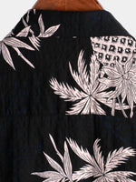 Chemise hawaïenne boutonnée à manches courtes en coton imprimé ananas pour homme