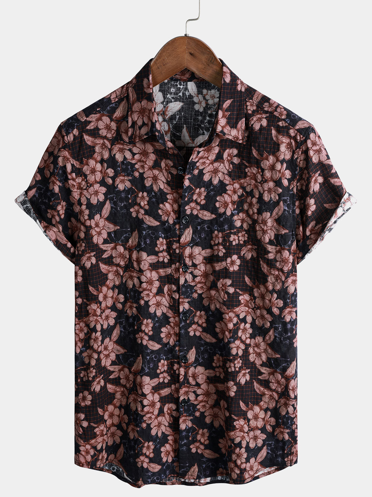 Chemise Homme Botanique Urbaine Vintage en Coton Manches Courtes