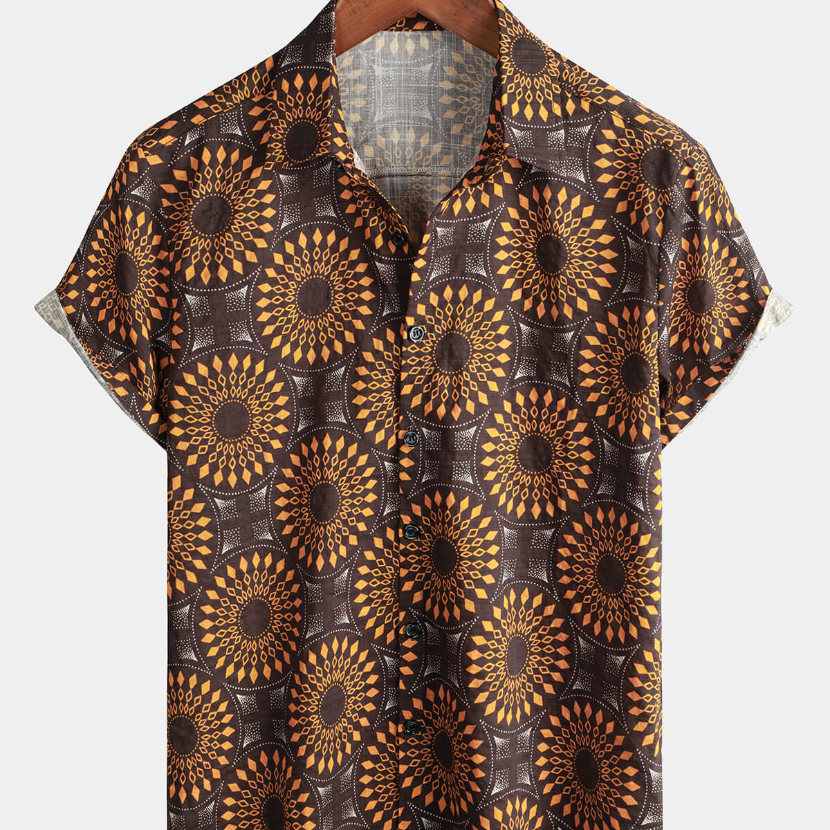 Chemise à manches courtes rétro boutonnée d'été disco vintage des années 70 pour hommes