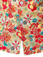 Chemise à manches courtes en coton vintage à imprimé floral pour hommes