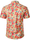 Chemise à manches courtes en coton vintage à imprimé floral pour hommes