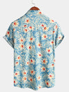 Lot de 2 | Chemises hawaïennes à manches courtes en coton à fleurs pour hommes