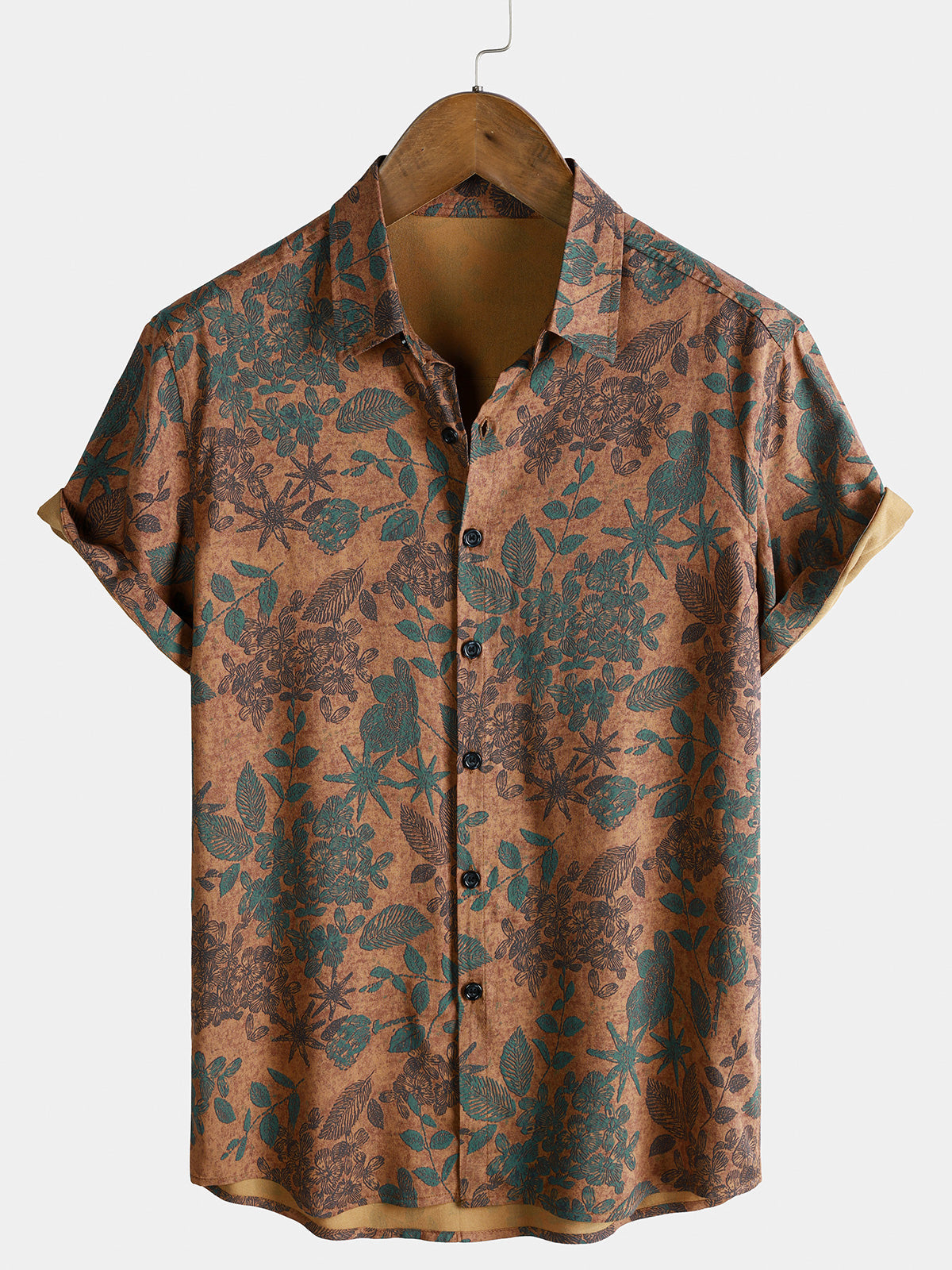 Chemise Homme Florale Vintage Manches Courtes