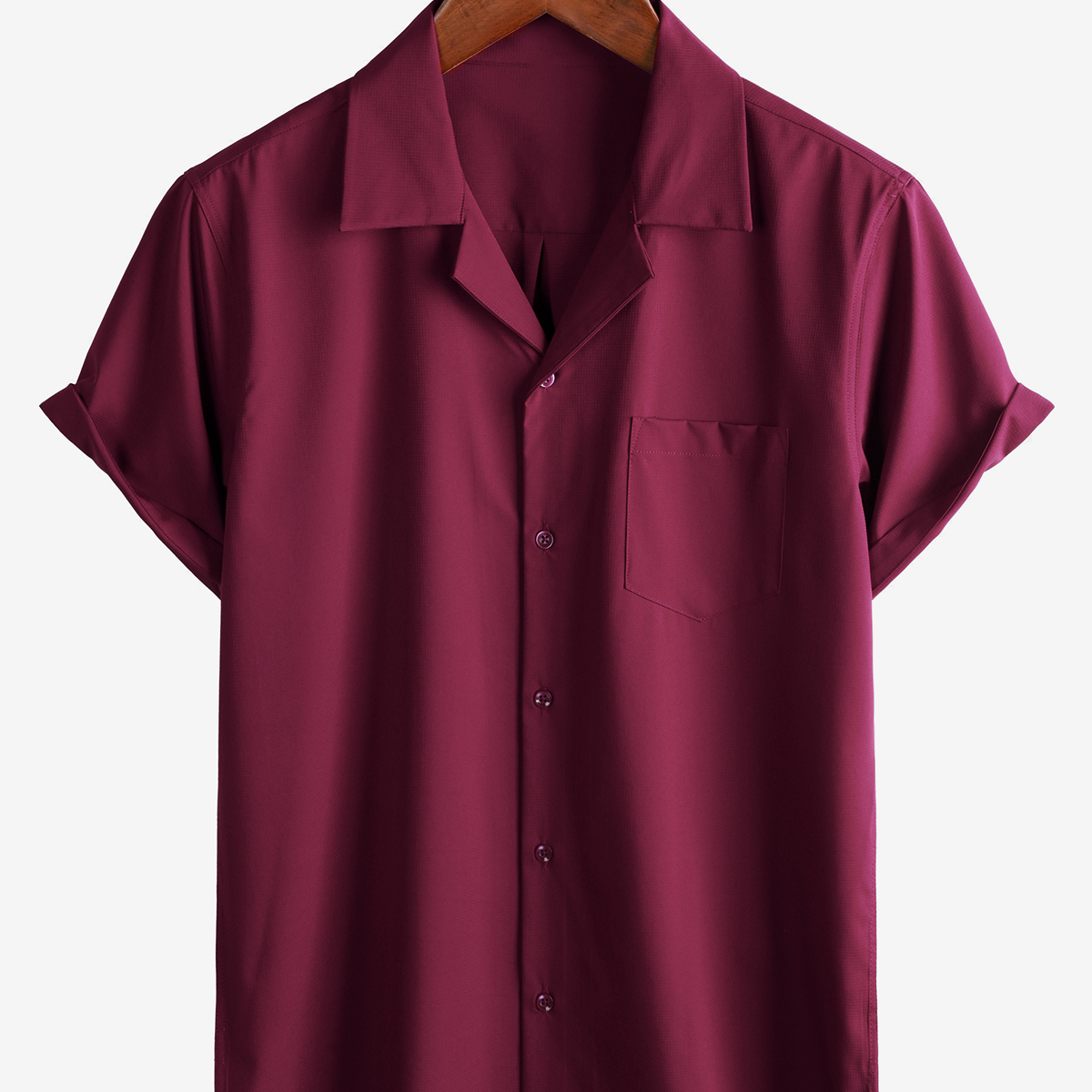 Chemise de plage d'été boutonnée à manches courtes et poches décontractées pour hommes