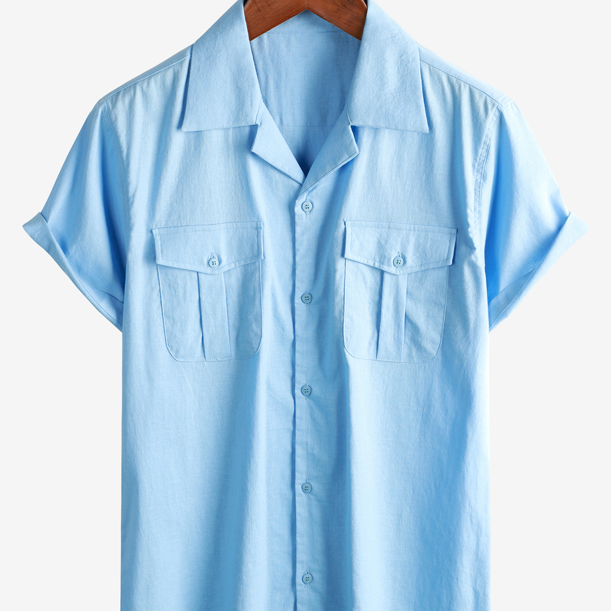 Chemise hawaïenne en coton et lin pour hommes, avec poche, plage cubaine, manches courtes, bouton d'été, chemise de camp