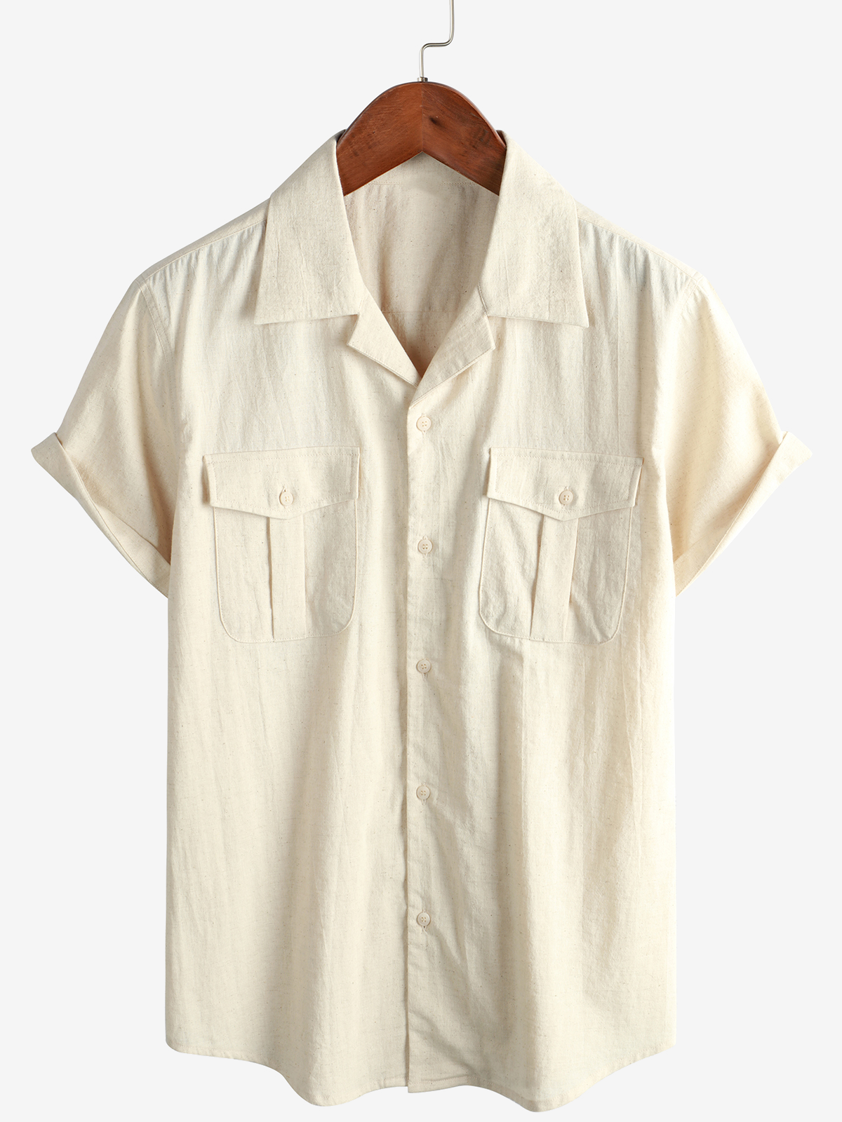 Chemise hawaïenne en coton et lin pour hommes, avec poche, plage cubaine, manches courtes, bouton d'été, chemise de camp