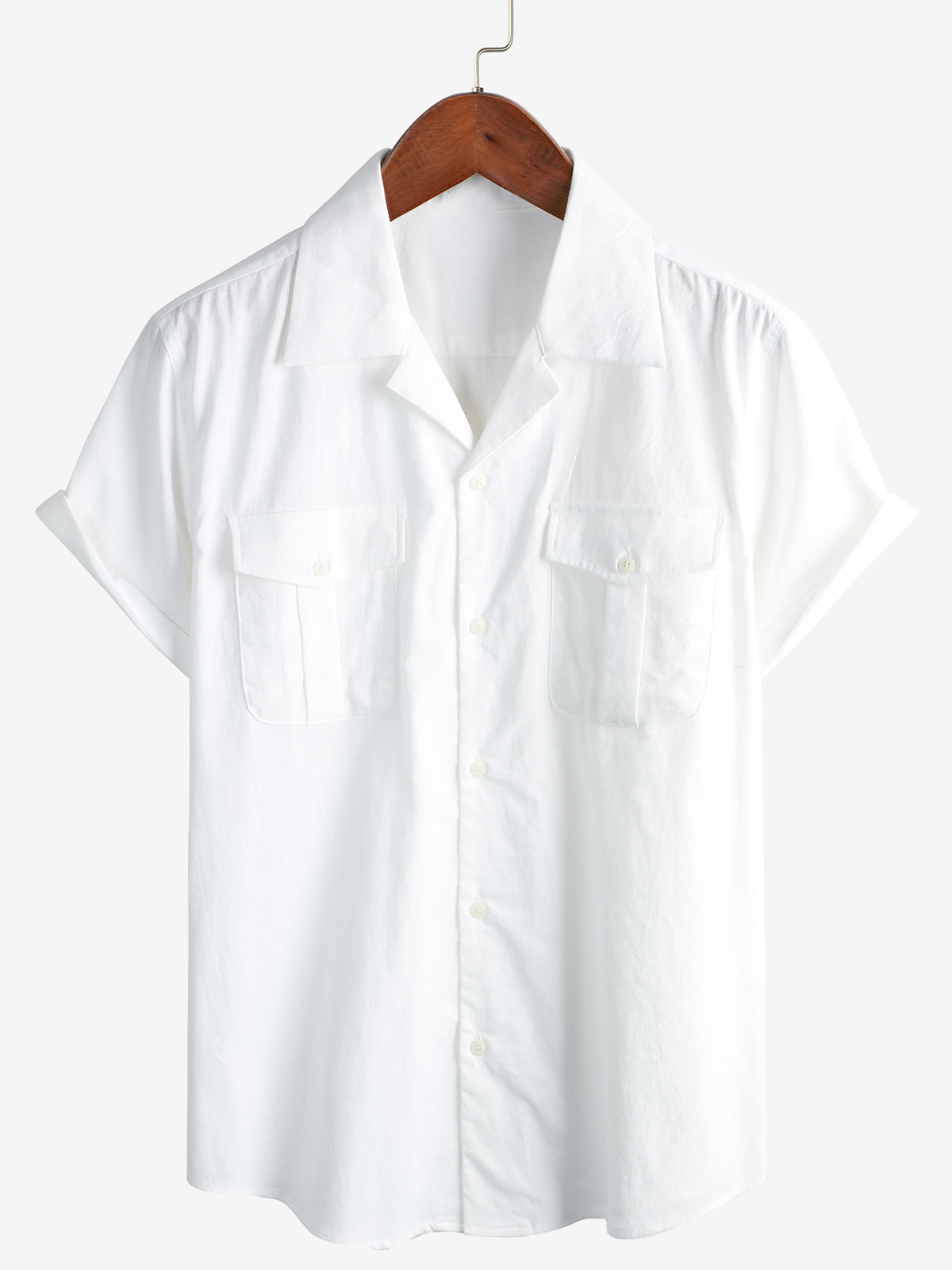 Chemise hawaïenne en coton et lin pour hommes, avec poche, plage cubaine, manches courtes, bouton d'été, chemise de camp