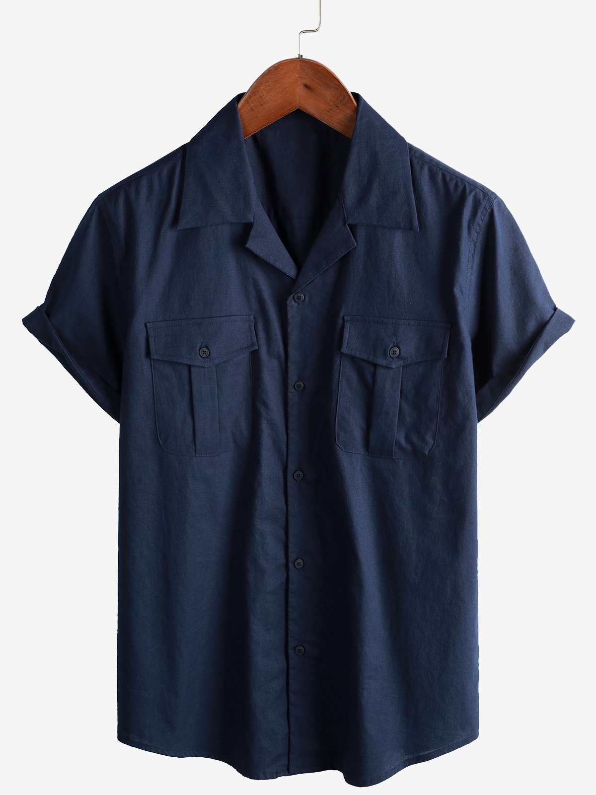 Chemise hawaïenne en coton et lin pour hommes, avec poche, plage cubaine, manches courtes, bouton d'été, chemise de camp