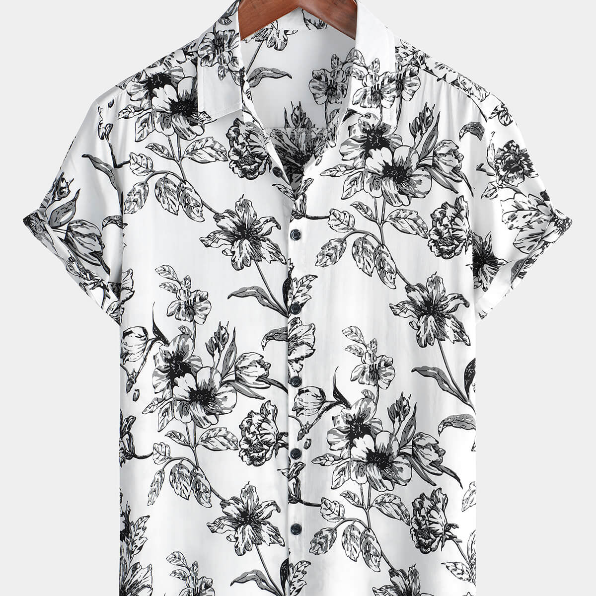 Chemise boutonnée à manches courtes pour hommes, décontractée, d'été, florale, Vintage