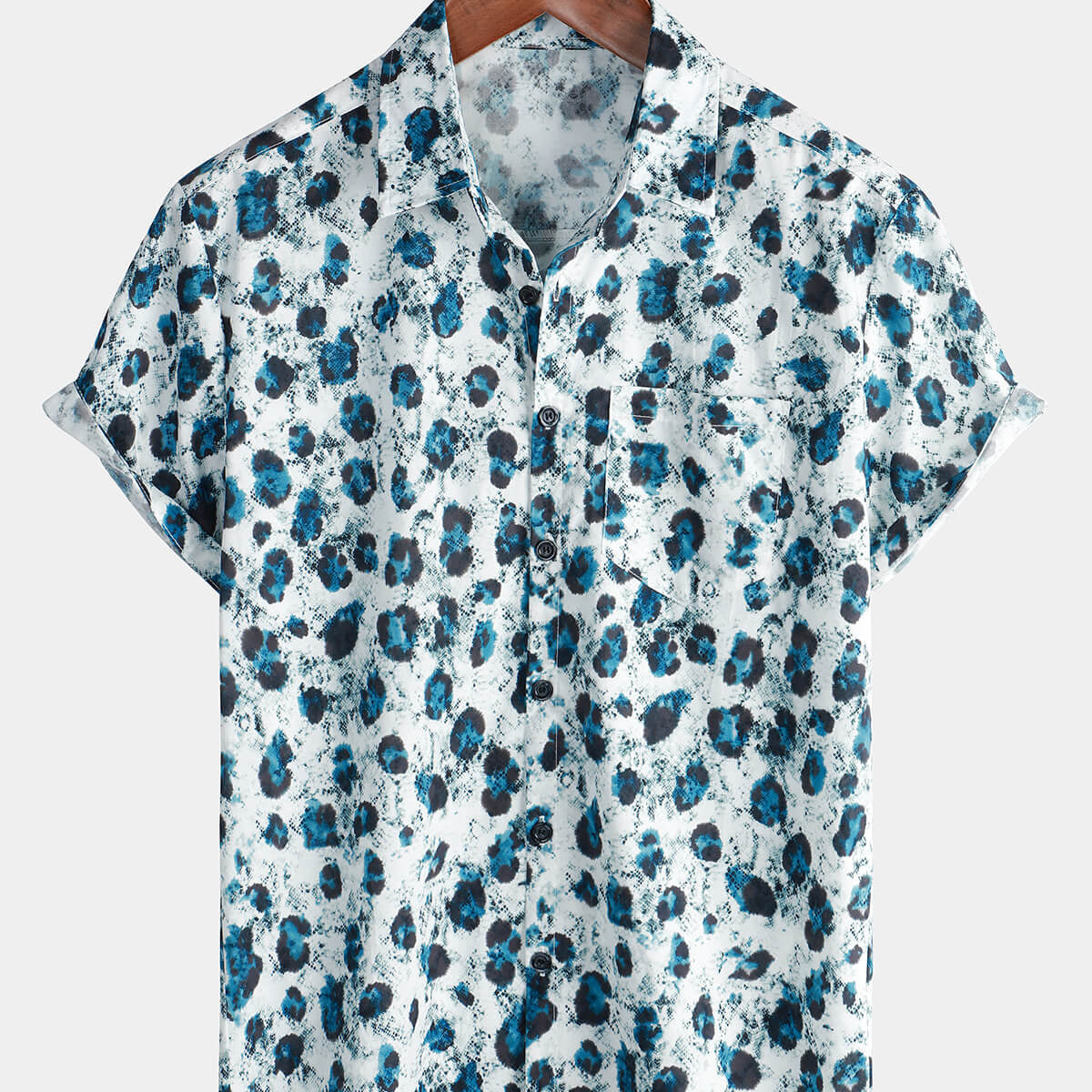 Chemise boutonnée à manches courtes pour hommes, drôle et Cool, imprimé léopard, chemise d'été