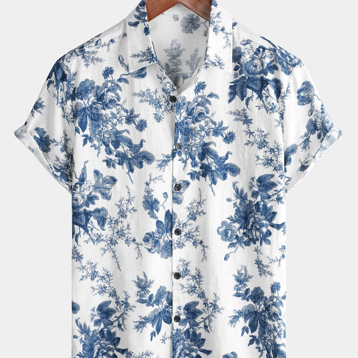 Chemise hawaïenne de plage d'été en coton à boutons floraux pour hommes