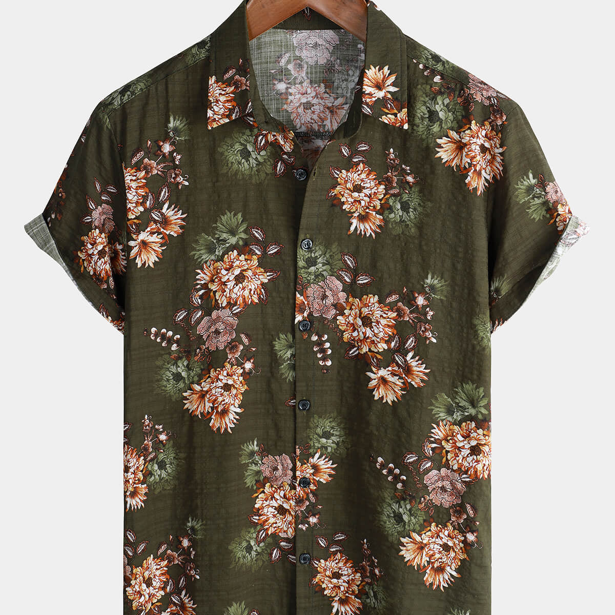 Chemise boutonnée à manches courtes pour hommes, imprimé Floral hawaïen Vintage, plage, vacances, station balnéaire