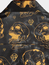 Chemise à manches courtes boutonnée pour hommes, Cool Orange Skull Diamond Print Rock and Roll