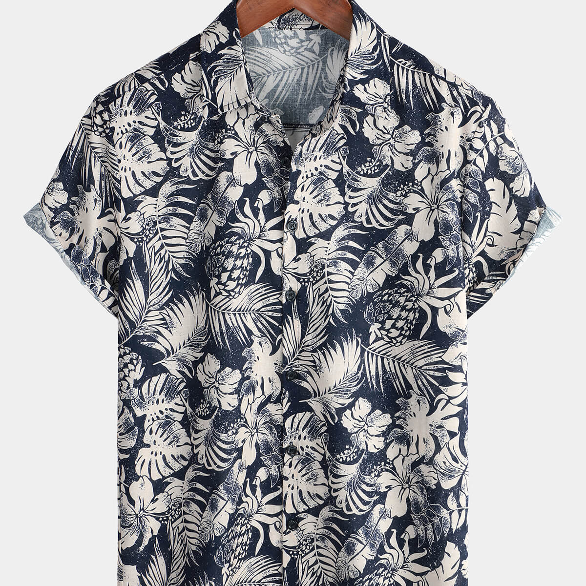 Chemise boutonnée à fleurs hawaïennes pour hommes, vacances d'été, plage