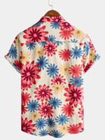 Chemise hawaïenne boutonnée à manches courtes pour hommes