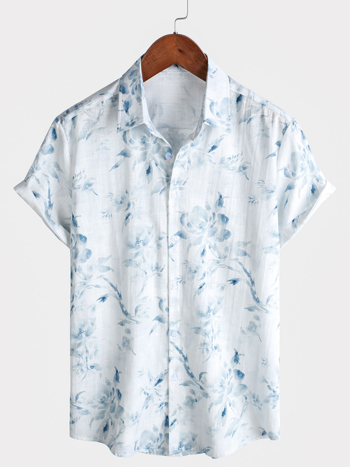 Chemise boutonnée à manches courtes pour homme, style décontracté, motif floral, idéal pour les vacances