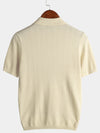 Polo de golf côtelé classique à manches courtes en tricot pour hommes