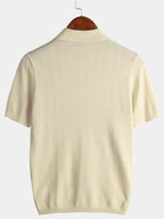 Polo de golf côtelé classique à manches courtes en tricot pour hommes