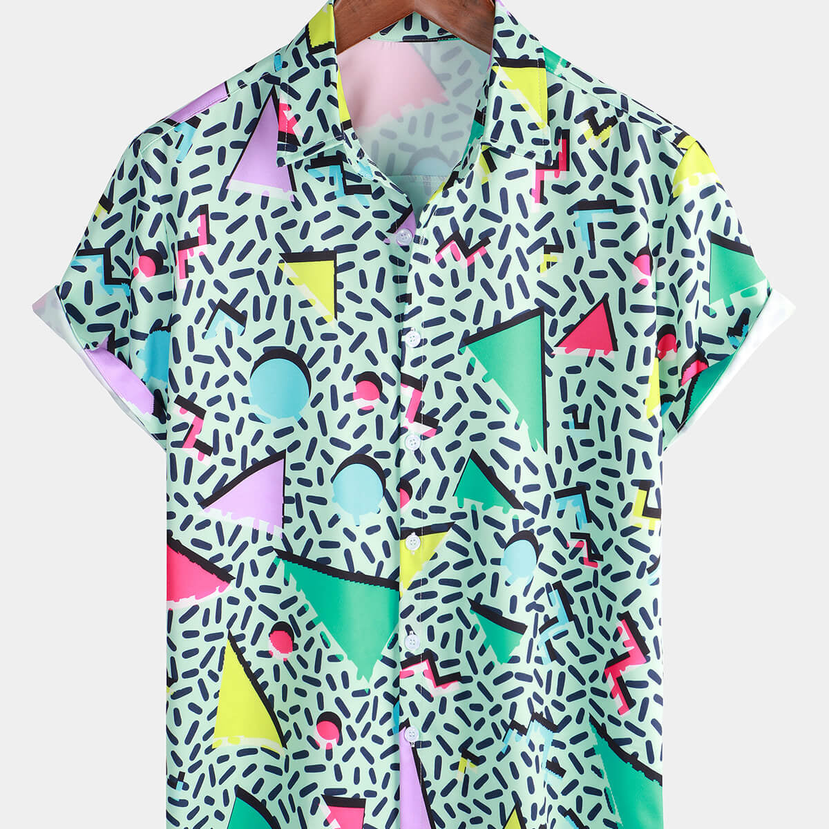 Chemise boutonnée à manches courtes pour hommes, drôle d'été hawaïen des années 90, fête Disco