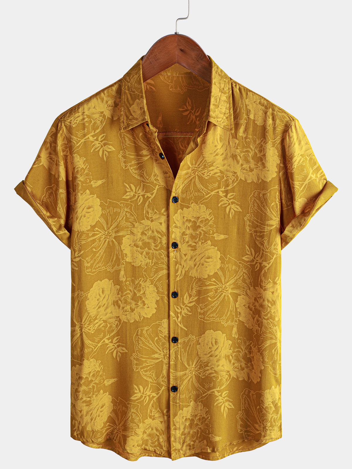 Chemise hawaïenne à manches courtes pour homme, motif floral, idéale pour la plage ou l'été