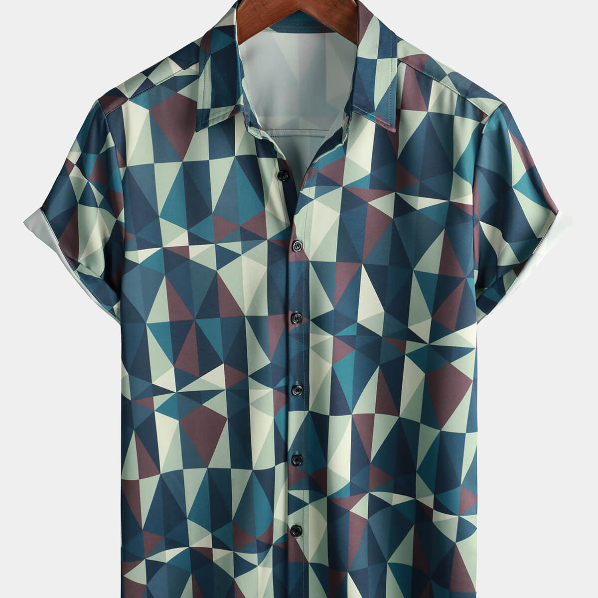 Chemise boutonnée de plage d'été à manches courtes pour hommes
