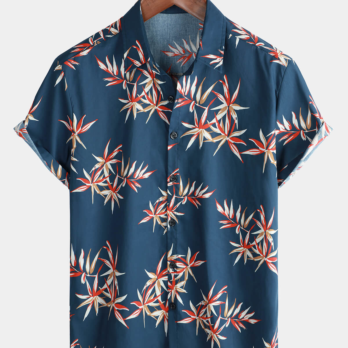 Chemise boutonnée à manches courtes pour hommes, motif floral, vacances hawaïennes, décontractée, été