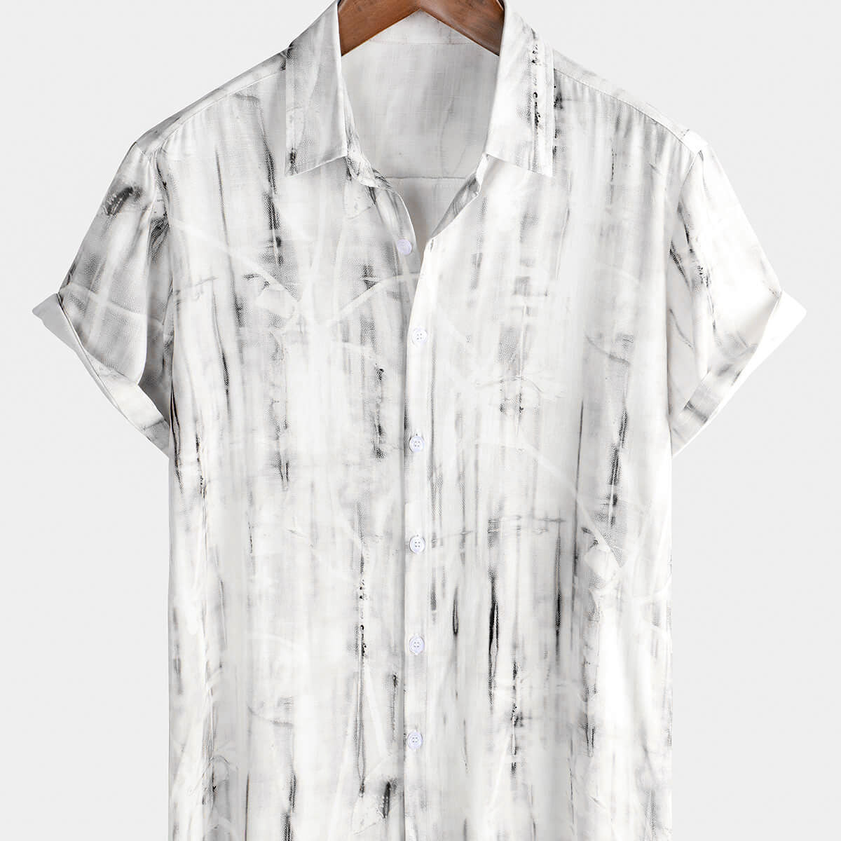 Chemise boutonnée à manches courtes d'été décontractée blanche pour hommes