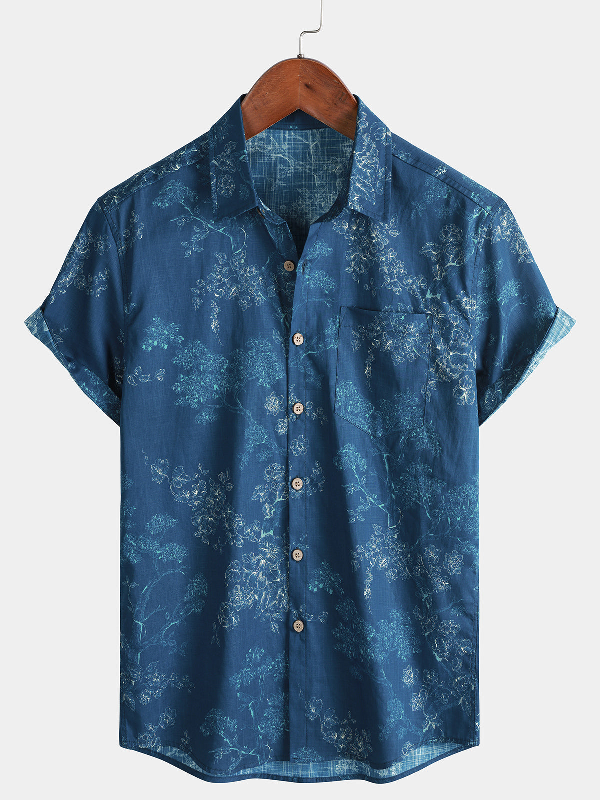 Chemise Homme Bleue Florale d’Été