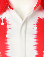 Costume à thème de Noël vintage pour homme rouge chemise à manches courtes à revers drôle